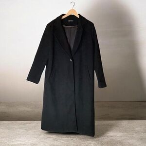 SHEIN ​Classic Black Longline Overcoat | Sleek Minimalist Winter Trench XL